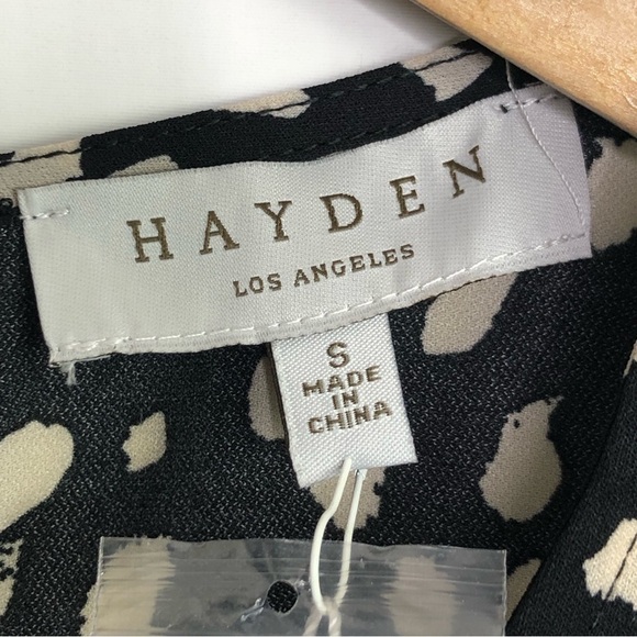 Hayden LA Black with tan spots asymmetrical dress - Picture 6 of 12